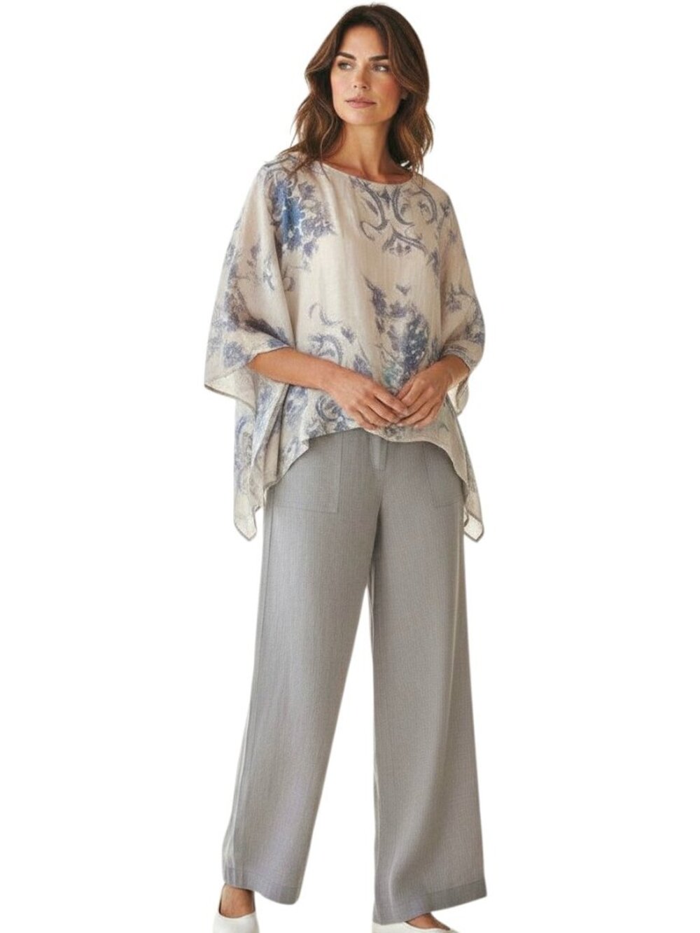 Le Marais Paris Silk Blend Paisley Print Blouse Made in‎ Italy
